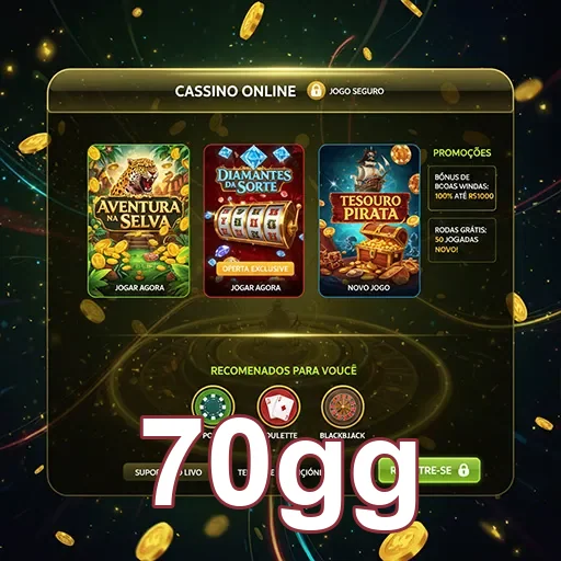Ilustração de Explore os Jogos de Slots no 70gg com Suporte Eficiente
